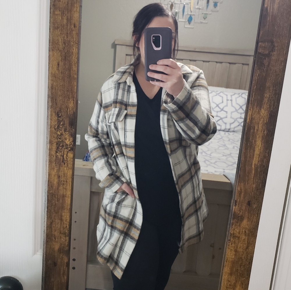 Plaid Open Jacket